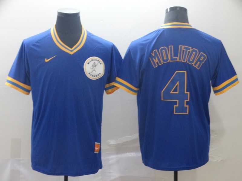 Brewers 4 Paul Molitor Royal Throwback Jersey (1),We sell and wholesale Brewers 4 Paul Molitor Royal Throwback Jersey (1) on line form chian!